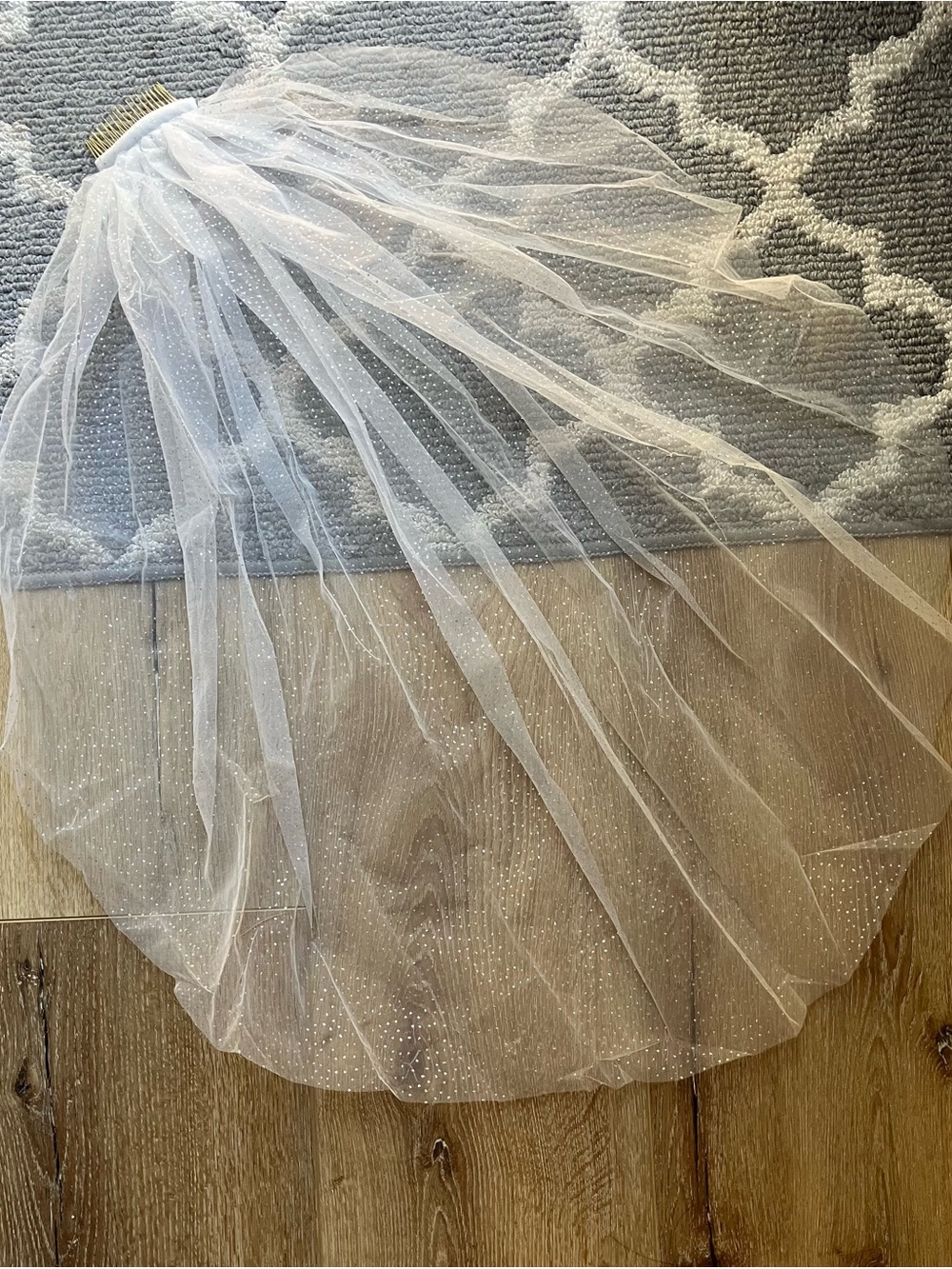 One Tier Glitter Sparkle Tulle Wedding Bridal Veil